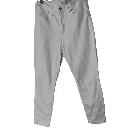 Madewell 9" Mid-rise skinny crop white jeans size 29P - Picture 2 of 5